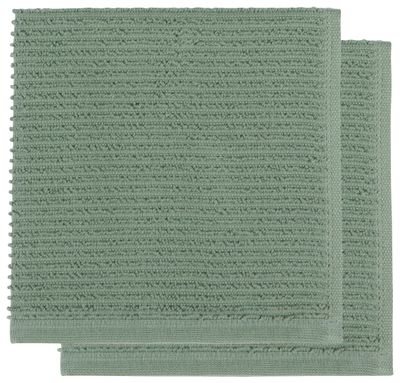 Danica Ripple Dishcloth Elm Green Set/2