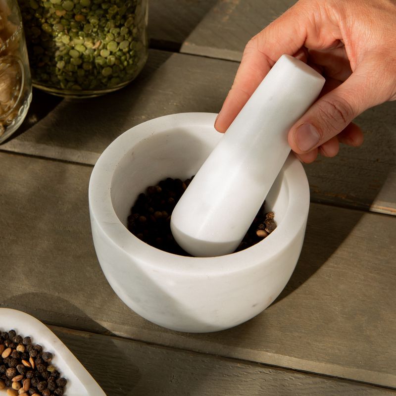 Danica Mortar and Pestle Marble White