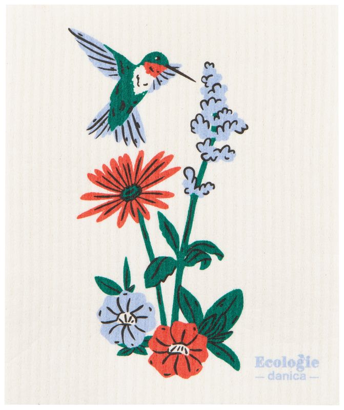 Danica Swedish Dishcloth Hummingbird Floral