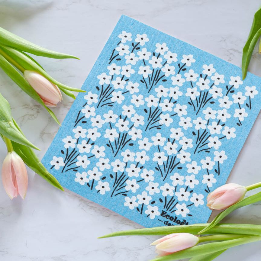 Danica Swedish Dishcloth Blue Bouquet