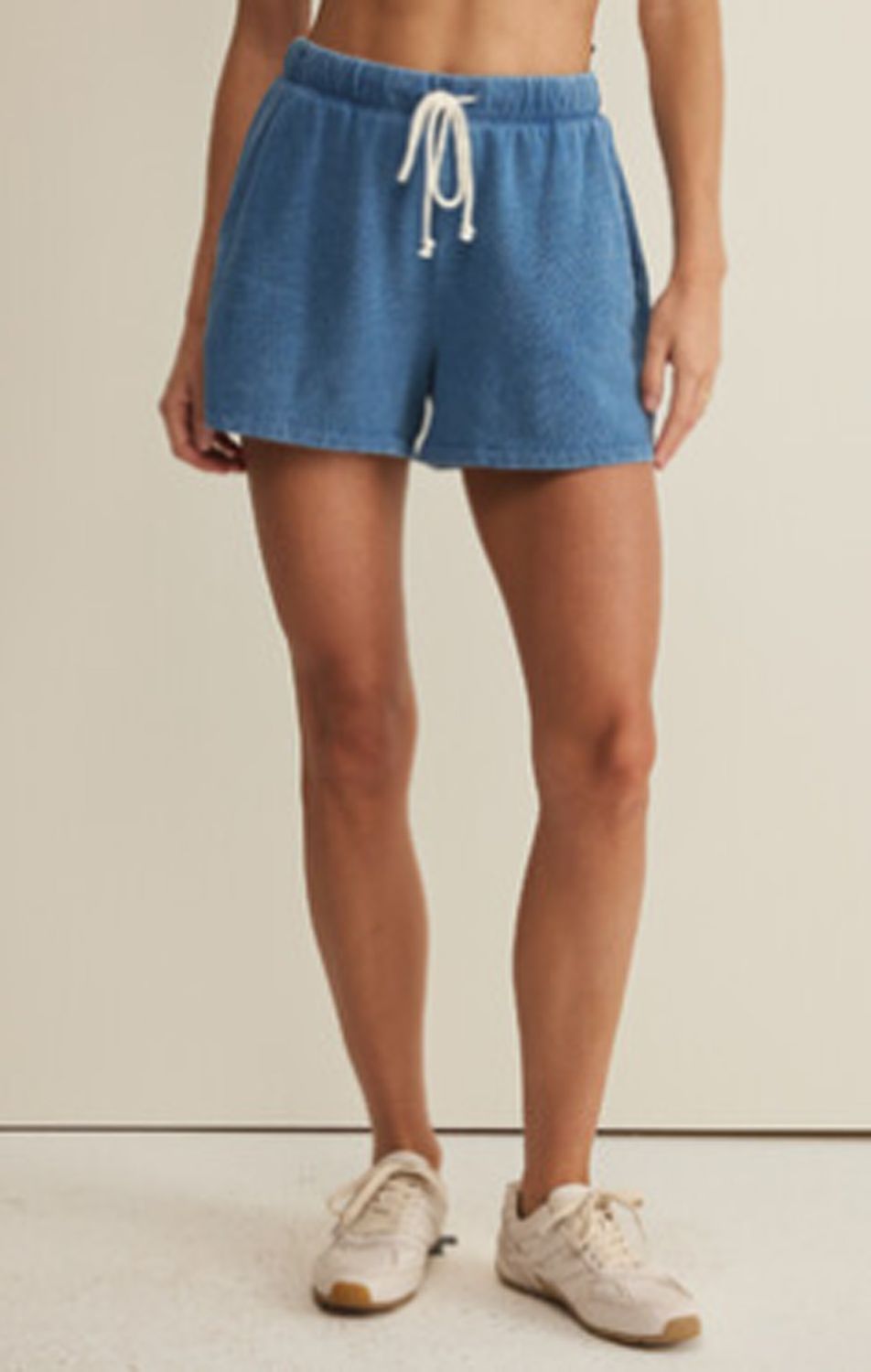 Z Supply Hunter Knit Denim Short Calypso Blue Indi