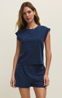Z Supply Camino Jersey Denim Top Indigo Z Supply Camino Jersey Denim Top Indigo