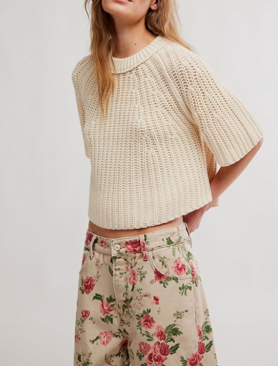 Free People Amy Sweater Tee Ivory