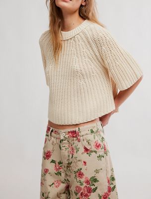 Free People Amy Sweater Tee Ivory
