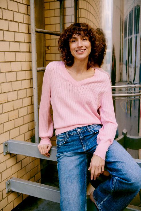 B. Young MMorla VNeck Pointelle Parfait Pink Melan