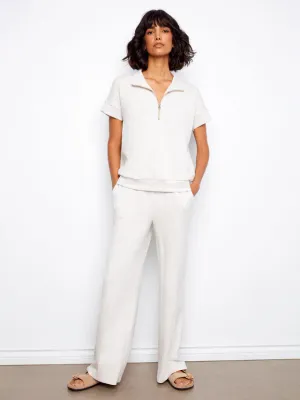 Charlie B Soft Scuba Wide Leg Jogger Heather Light