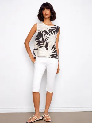 Charlie B Printed Sleeveless Blouse Leaflet