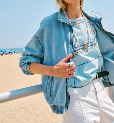 Free People Birdie Denim Jacket Mockingbird