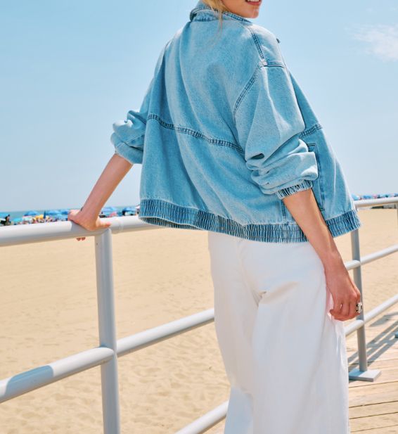 Free People Birdie Denim Jacket Mockingbird