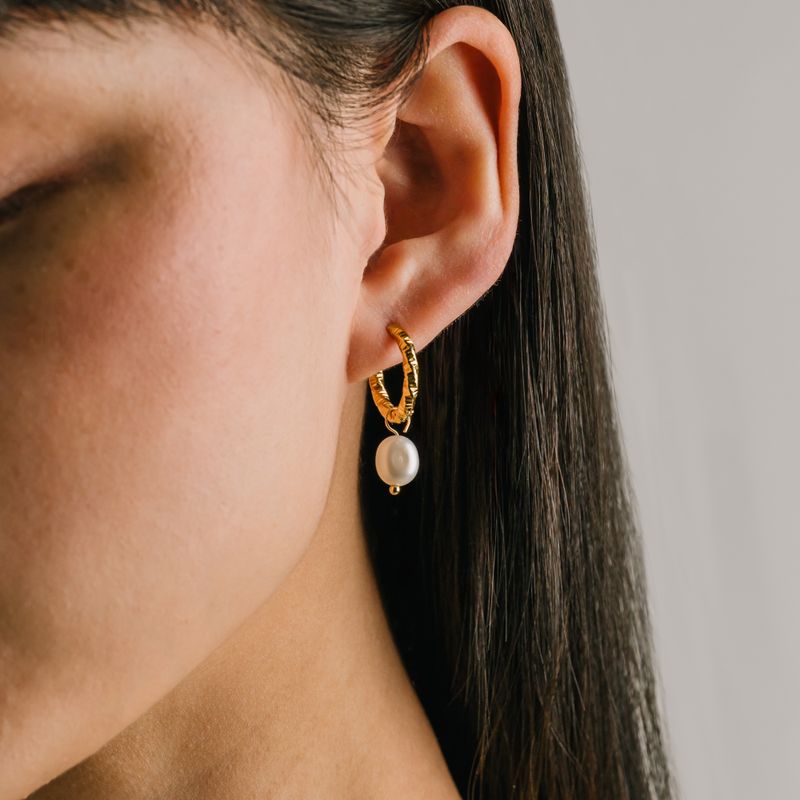 Lover's Tempo Waterproof Venus Pearl Drop Hoop Lover's Tempo Waterproof Venus Pearl Drop Hoop