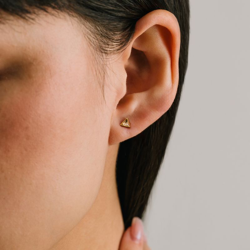Lover's Tempo Waterproof Sail Triangle CZ Stud