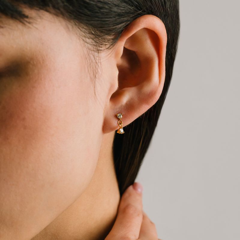 Lover's Tempo Waterproof Sol CZ Drop Stud Earrings Lover's Tempo Waterproof Sol CZ Drop Stud Earrings