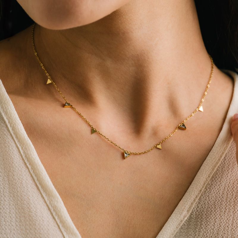 Lover's Tempo Waterproof Sail Triangle CZ Necklace Lover's Tempo Waterproof Sail Triangle CZ Necklace