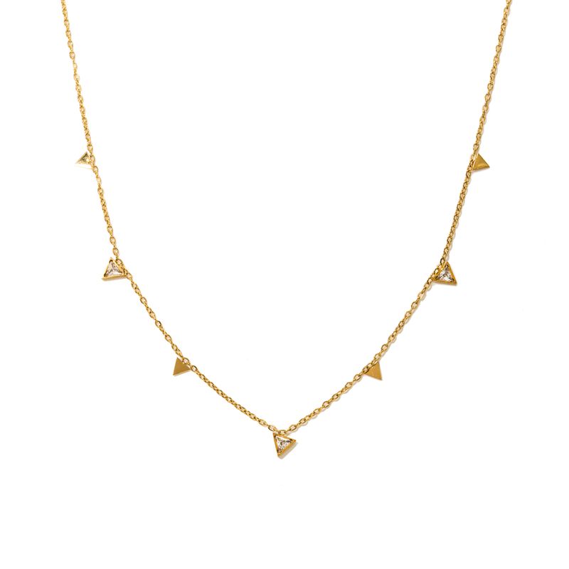 Lover's Tempo Waterproof Sail Triangle CZ Necklace