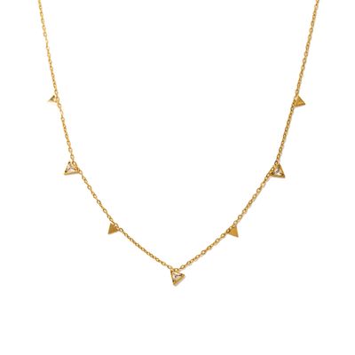 Lover's Tempo Waterproof Sail Triangle CZ Necklace