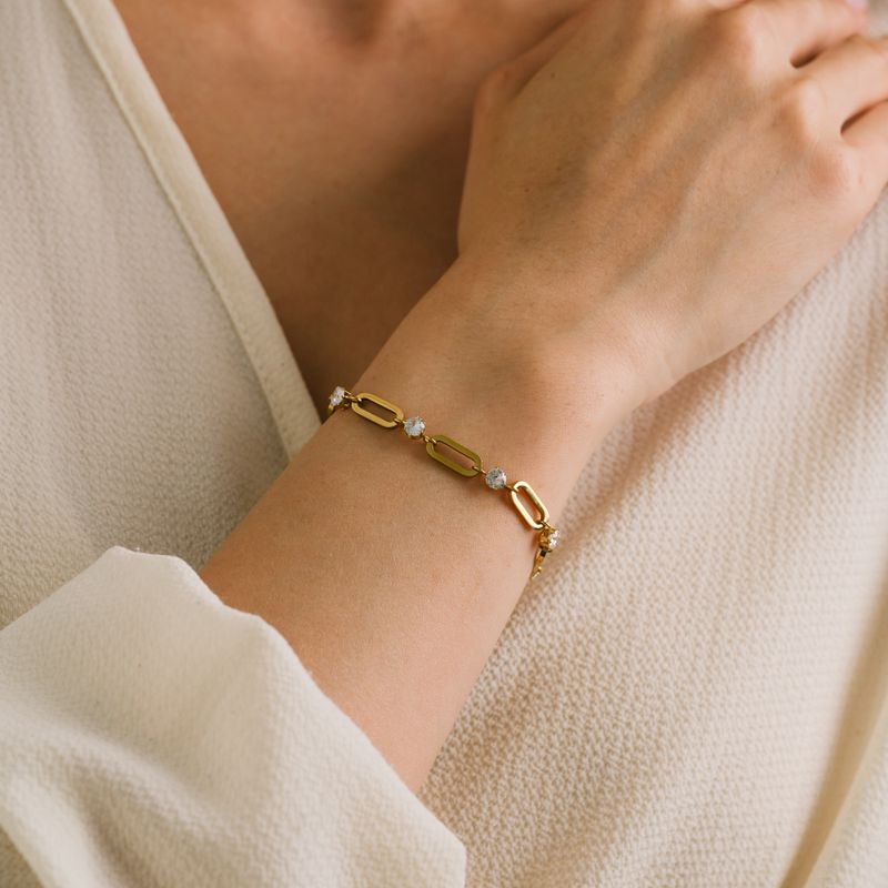 Lover's Tempo Waterproof Riva CZ U-Link Bracelet Lover's Tempo Waterproof Riva CZ U-Link Bracelet