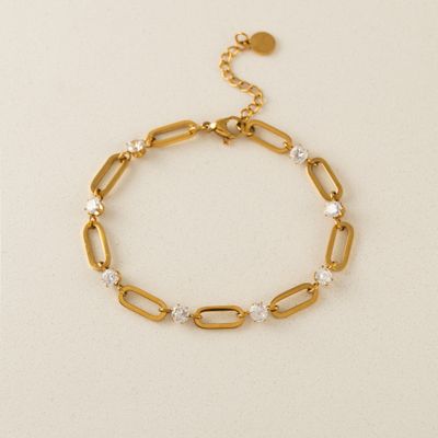 Lover's Tempo Waterproof Riva CZ U-Link Bracelet