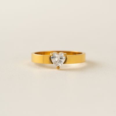 Lover's Tempo Waterproof Amor Heart CZ Ring