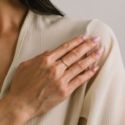 Lover's Tempo Waterproof Chevron CZ Ring