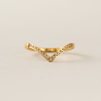 Lover's Tempo Waterproof Chevron CZ Ring