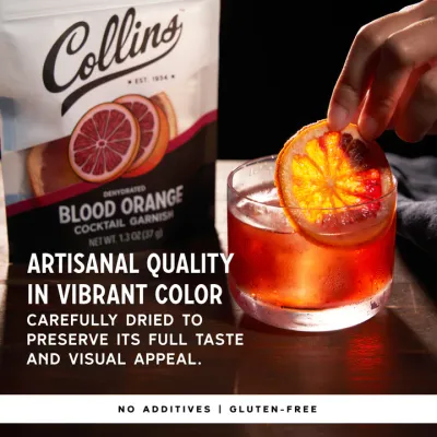 Collins Dehydrated Blood Orange Cocktail Garnish