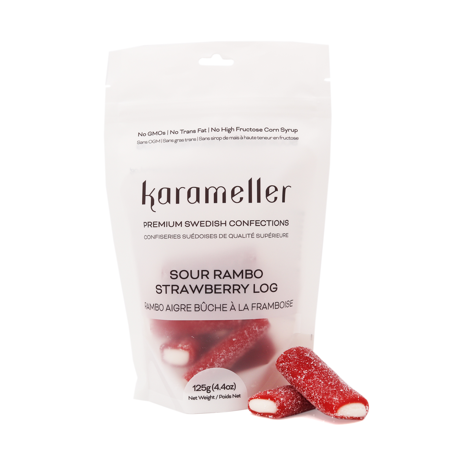 Karameller Sour Rambo Strawberry Log 125g Pouch