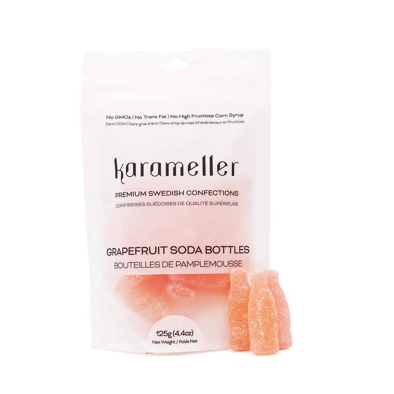 Karameller Grapefruit Soda Bottles 125g Pouch Karameller Grapefruit Soda Bottles 125g Pouch
