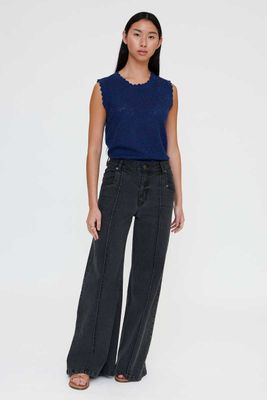 Wild Pony Navy Blue Knit Vest Top