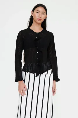 Wild Pony Black Ruffle Cardigan Wild Pony Black Ruffle Cardigan