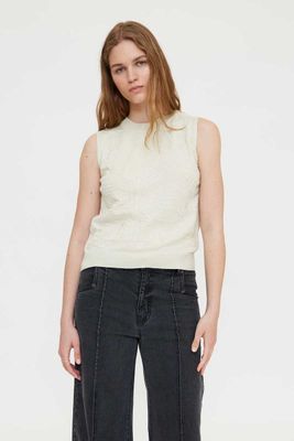 Wild Pony Patterned Off White Sweater Vest