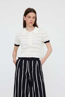 Wild Pony Open Knit Off White Polo Wild Pony Open Knit Off White Polo