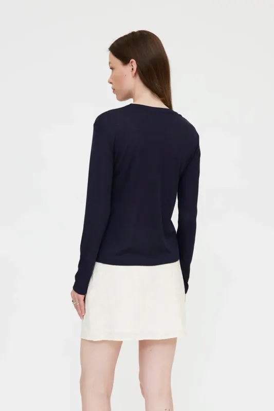 Wild Pony Long Sleeve Navy Blue T-Shirt