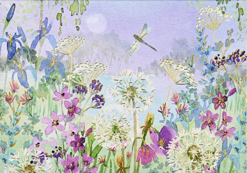 Peter Pauper Note Card Dragonflies &amp; Dandelions