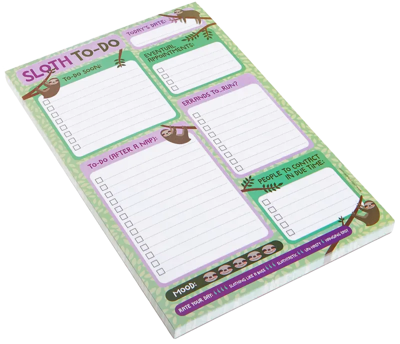 Peter Pauper Note Pad Sloth