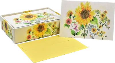 Peter Pauper Note Card Watercolor Sunflower