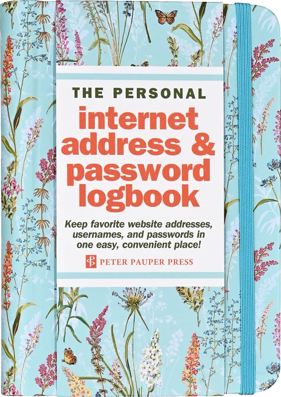 Peter Pauper Internet Log Book Blooms and Butterflies