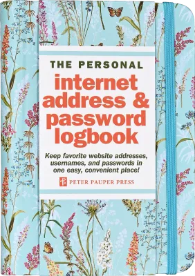 Peter Pauper Internet Log Book Blooms and Butterflies