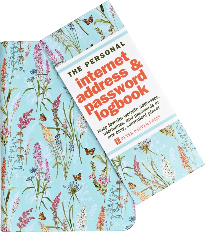 Peter Pauper Internet Log Book Blooms and Butterflies
