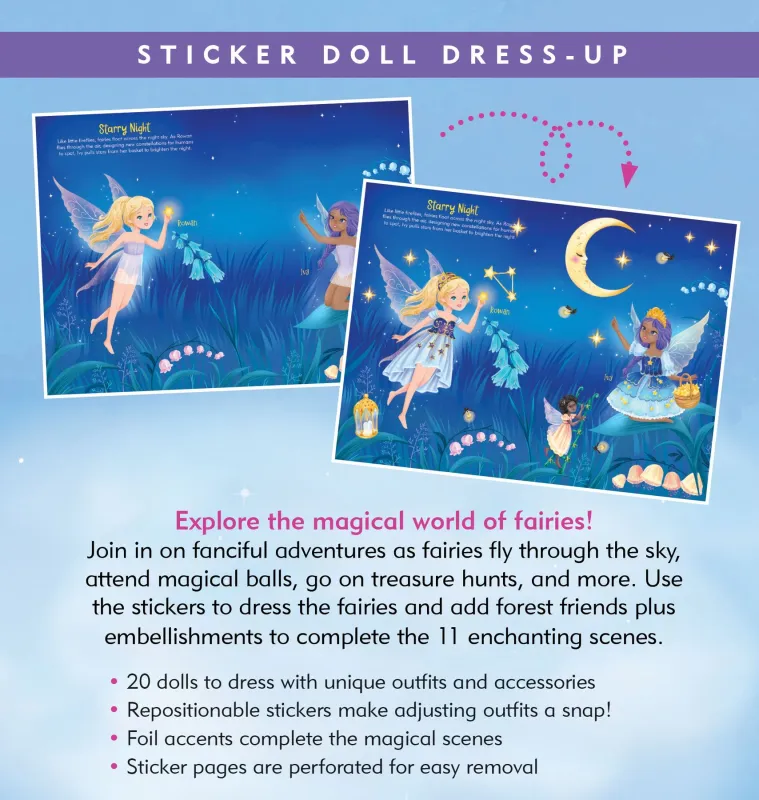 Peter Pauper Sticker Doll Dress Up Book Fairies