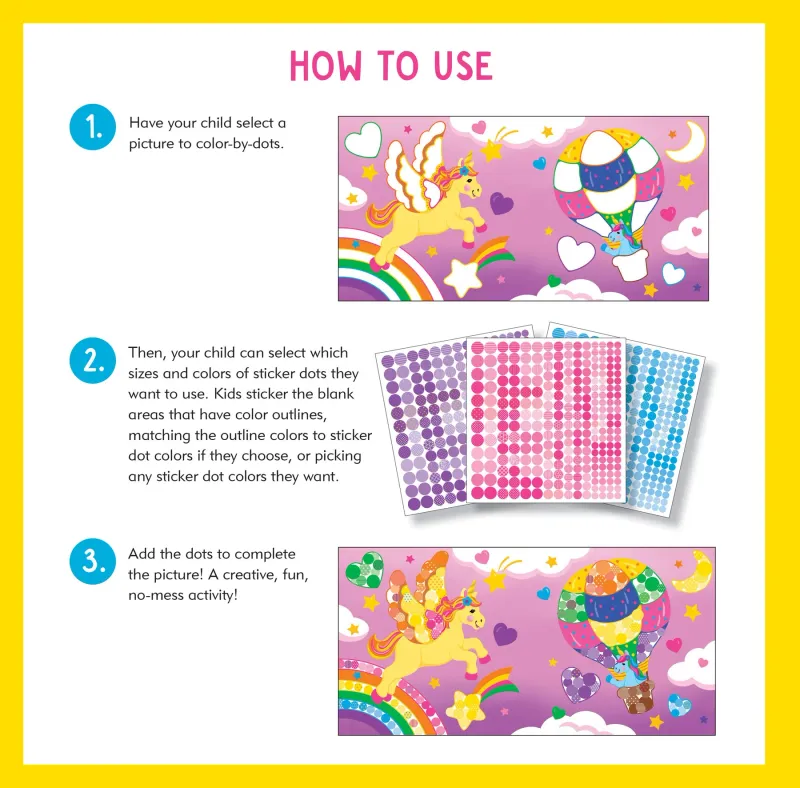 Peter Pauper Color By Dots Sticker Book Unicorn