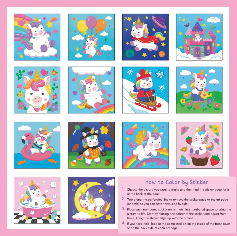 Peter Pauper First Color by Sticker Baby Unicorn