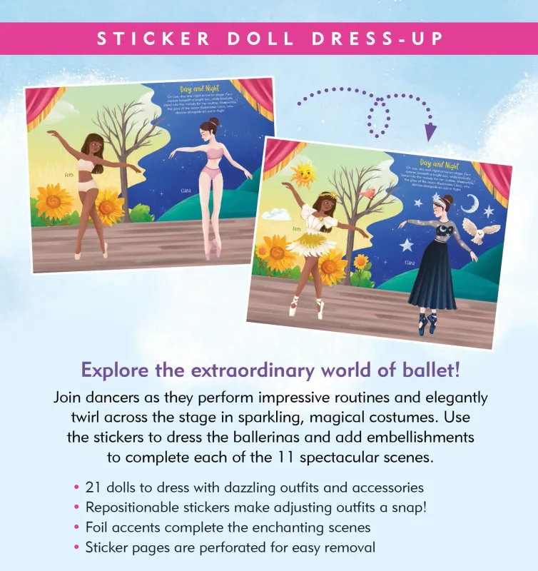 Peter Pauper Sticker Doll Dress Up Book Ballet