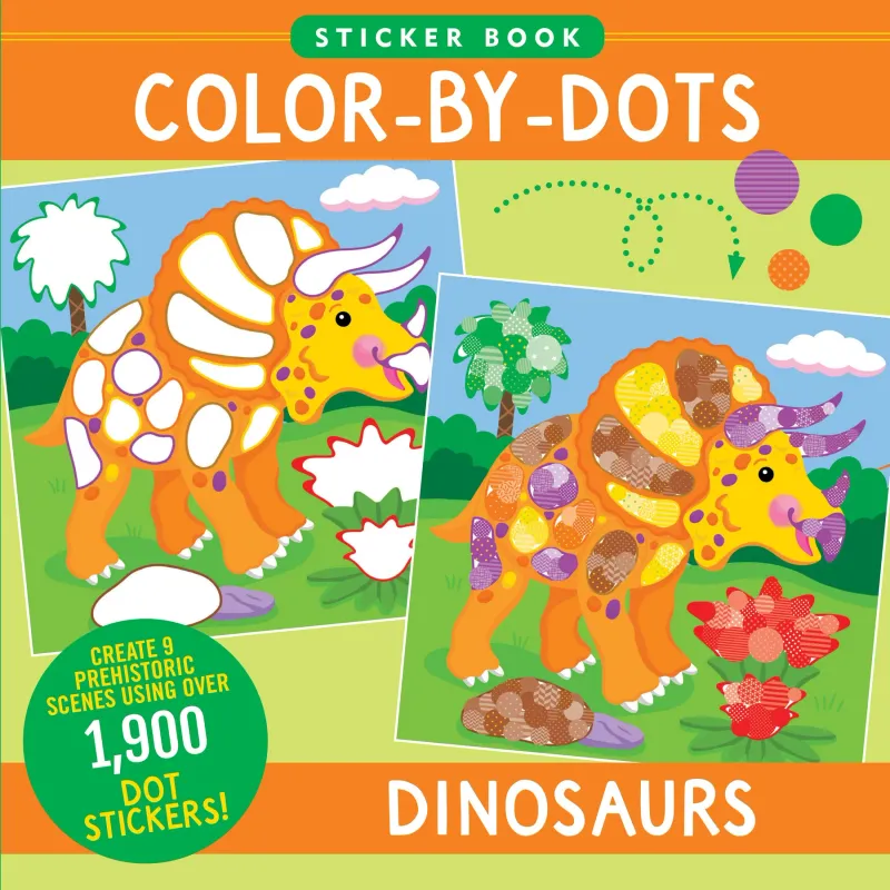 Peter Pauper Color By Dots Sticker Book Dinosaurs