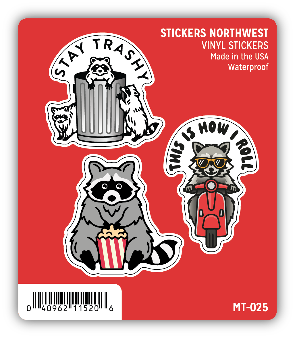 Stickers Northwest Racoon Mini Trio