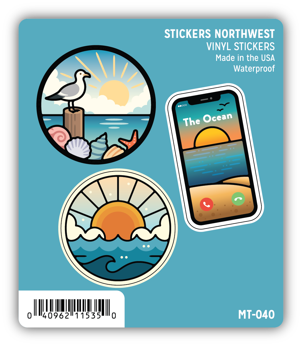 Stickers Northwest Beach Scene Trio