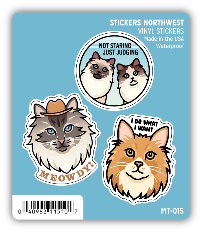 Stickers Northwest Cat Faces Mini Trio