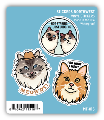 Stickers Northwest Cat Faces Mini Trio