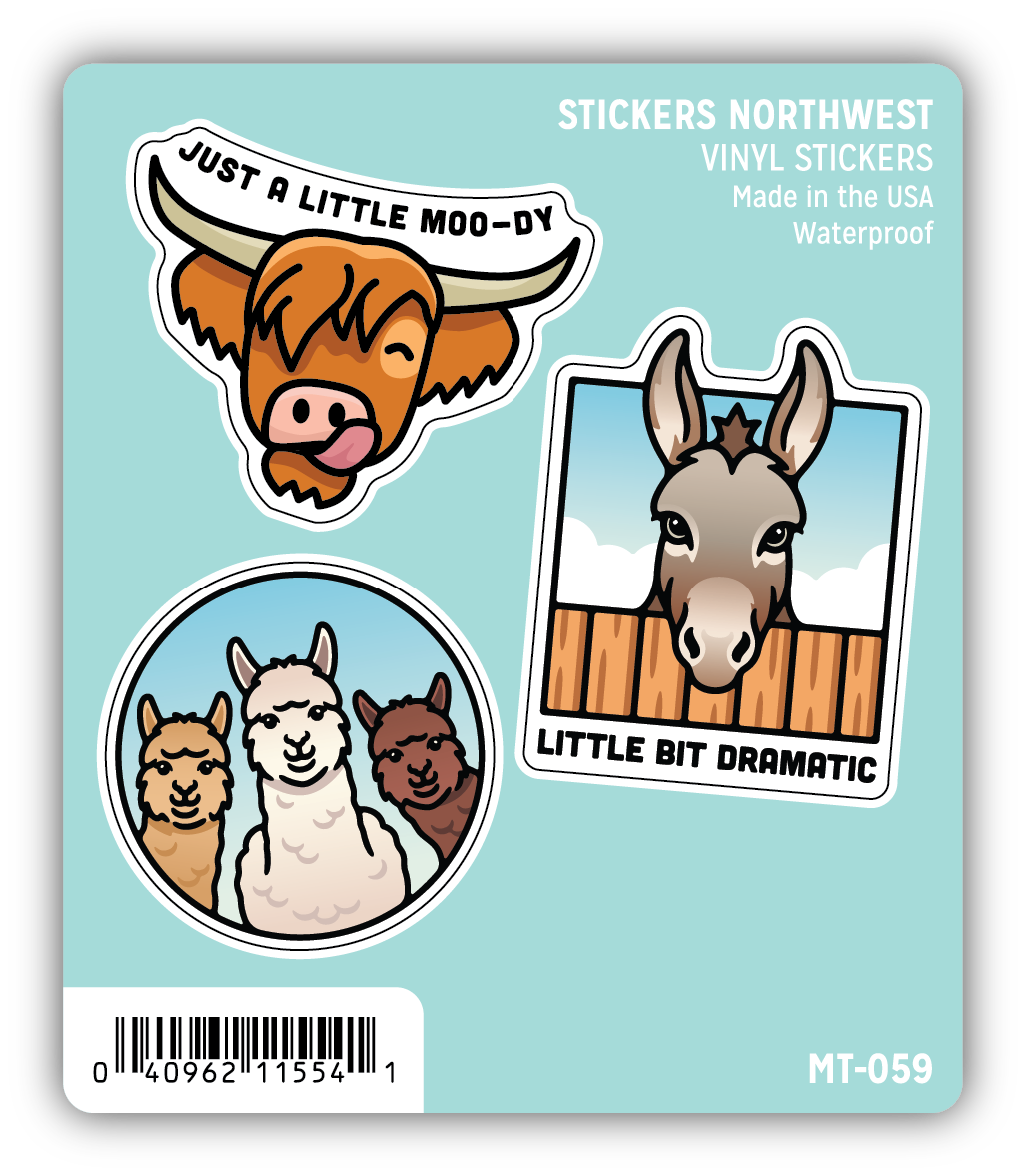 Stickers Northwest Livestock Animal Mini Trio