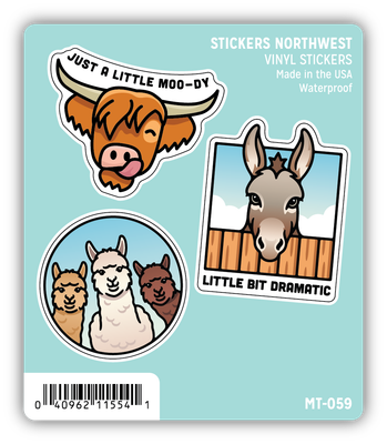 Stickers Northwest Livestock Animal Mini Trio