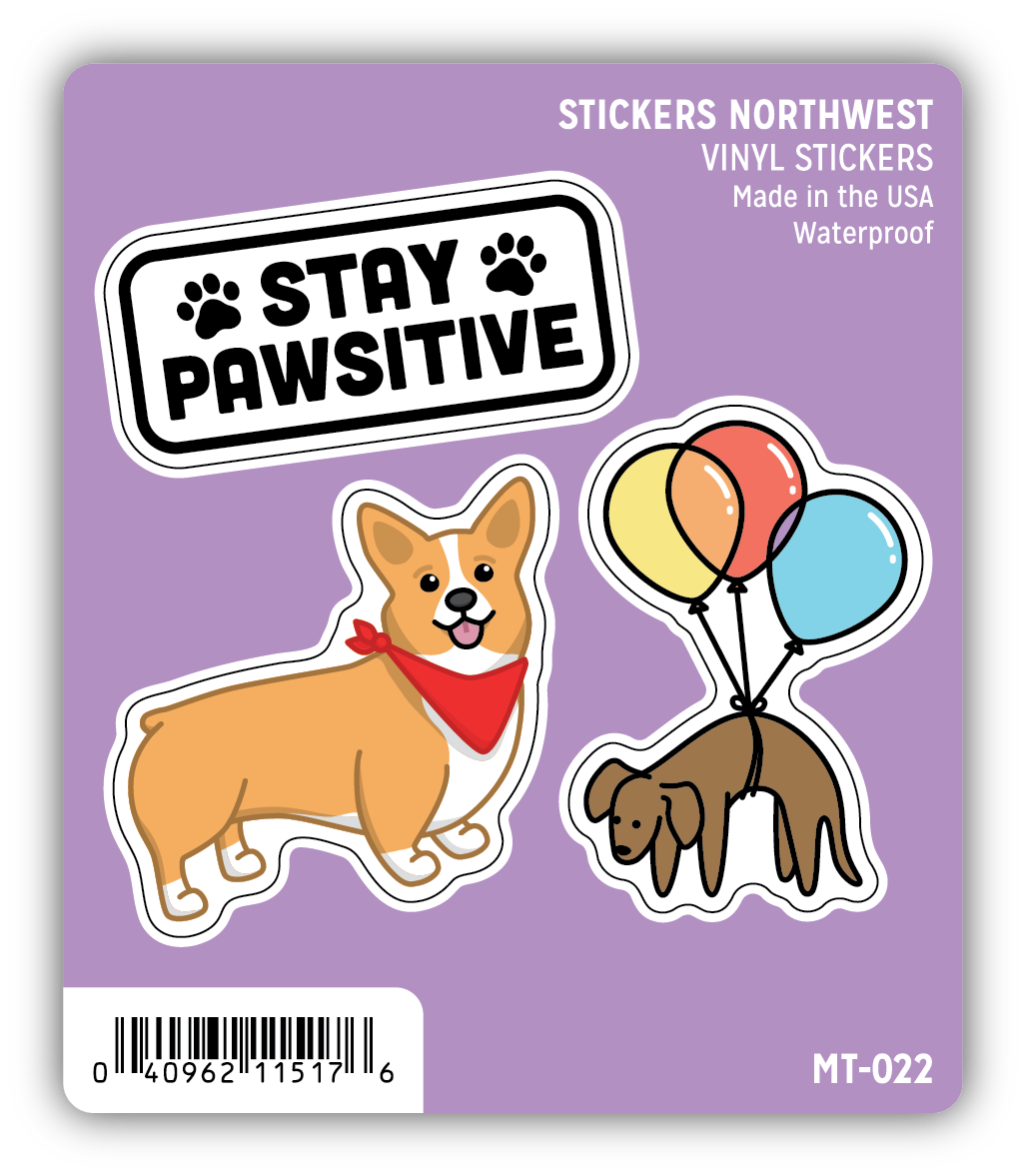 Stickers Northwest Stay Positive Dog Mini Trio